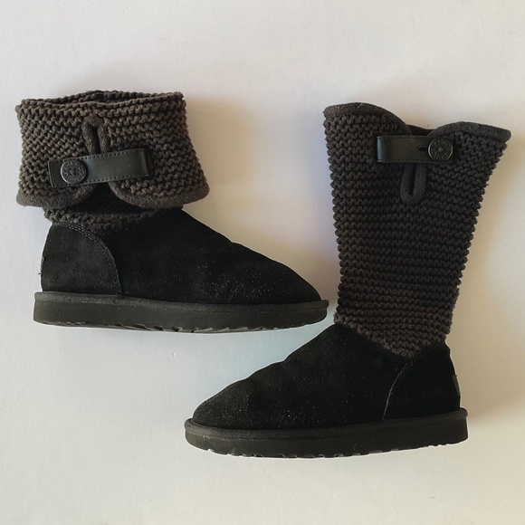 UGG Shaina Convertible Boot Black Size 7 - Picture 1 of 9